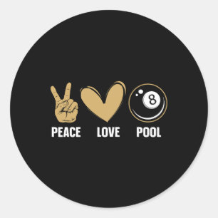 Cool 8 Ball Pool Lover Design For Men Women Billia Classic Round Sticker