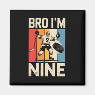 Cool 9th Birthday Ice Hockey Player Fan Sport Love Magnet