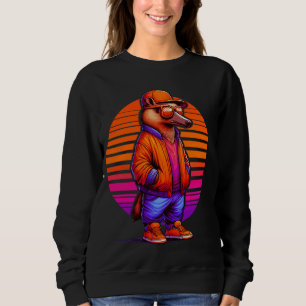 Cool Aardvark Modern Urban Style Sunset Retro Art Sweatshirt