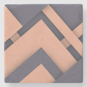 Cool Abstract 3-Dimential Shapes & Bars Stone Coaster