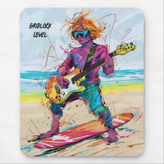 Cool Abstract anime wake board guitarist editable Mouse Pad