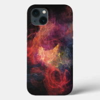 Cool Abstract Art Black Orange Red