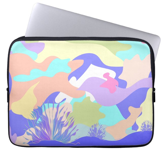 Cool Abstract Art Modern Colourful Laptop Sleeve (Front)