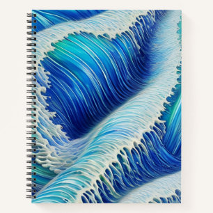 Cool Abstract Blue Waves Notebook