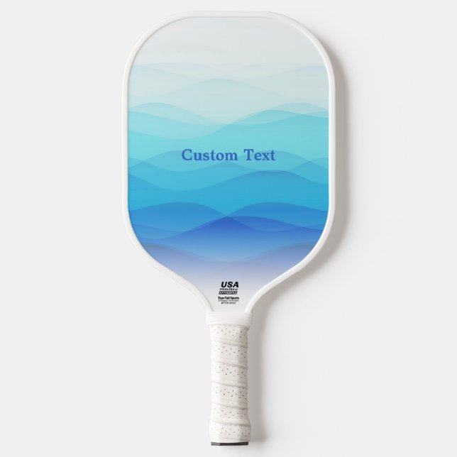 Cool Abstract Blue Waves Personalised  Pickleball Paddle (Front)