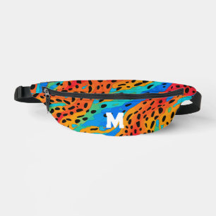 Cool Abstract Colorful Animal Print Monogram Bum Bags