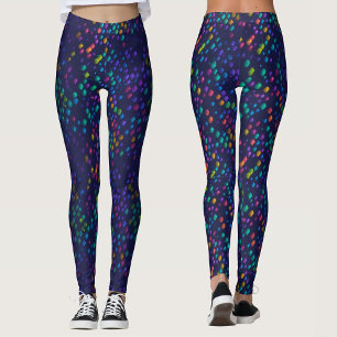 Cool Abstract Colourful Disco Lights Pattern Party Leggings