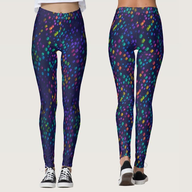 Cool Abstract Colourful Disco Lights Pattern Party Leggings (Creator Uploaded)
