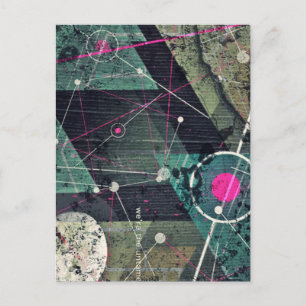Cool Abstract Digital Graffiti Art Geometic Postcard