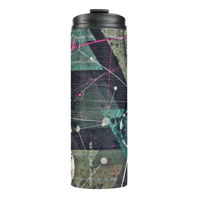 Cool Abstract Digital Graffiti Art Geometic Thermal Tumbler (Front)