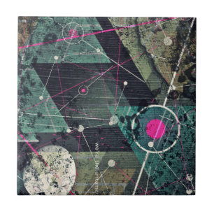 Cool Abstract Digital Graffiti Art Geometic Tile