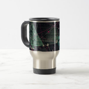 Cool Abstract Digital Graffiti Art Geometic Travel Mug