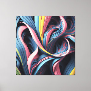 Cool Abstract Flow Art Pattern 3D mode Canvas Print