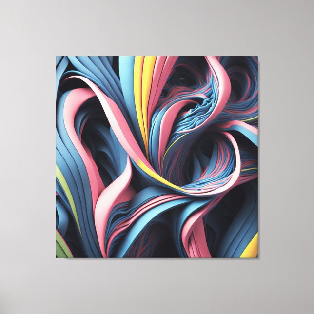 Cool Abstract Flow Art Pattern 3D mode Canvas Print (Front)