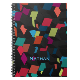 Cool Abstract Geometric Cube Pattern Personalised Notebook