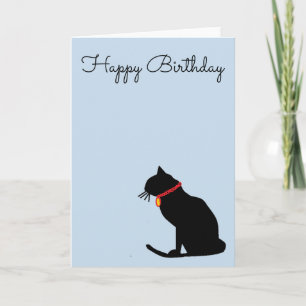 Cool Abstract Lilac Cat Birthday Card