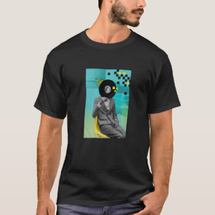 Cool Abstract Man Vinyl Record Disc Head Illustrat T-Shirt