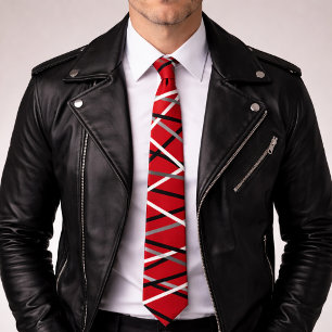 Cool Abstract Red Striped Guitar  Tie