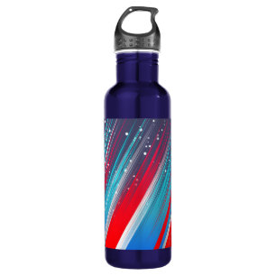 Cool Abstract Red White Blue Brush Strokes 710 Ml Water Bottle