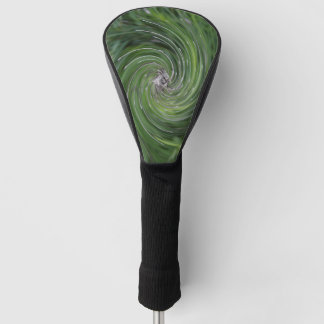 Cool Abstract Retro Chartreuse Green Floral Swirl Golf Head Cover