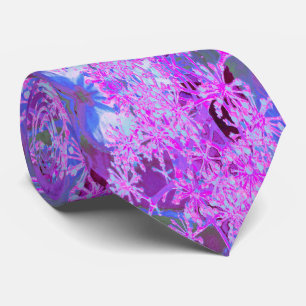 Cool Abstract Retro Nature in Hot Pink and Purple Tie
