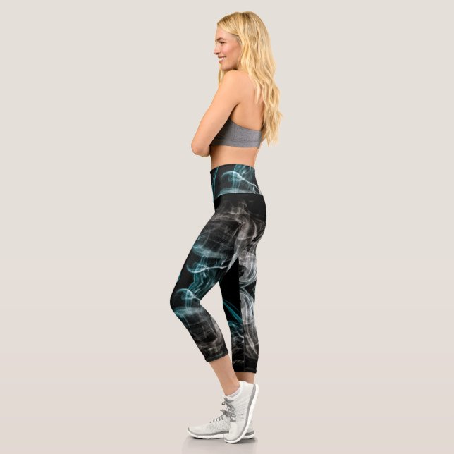 Cool Abstract Smoke Ghost From The Past Capri Leggings (Left)
