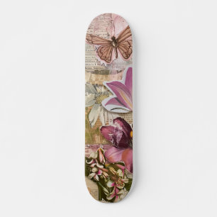 Cool Abstract Vintage Floral Art Skateboard