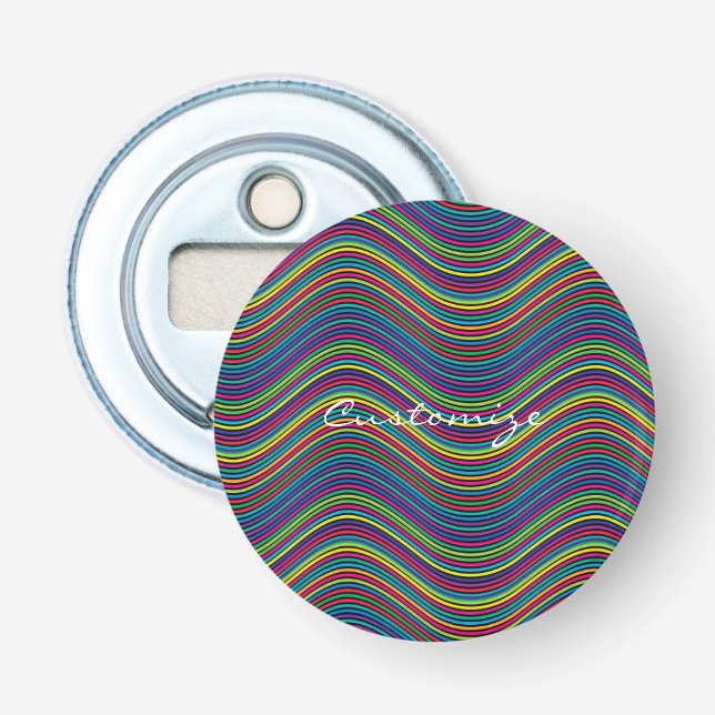 Cool Abstract Wavy line art Thunder_Cove Bottle Opener (Front)