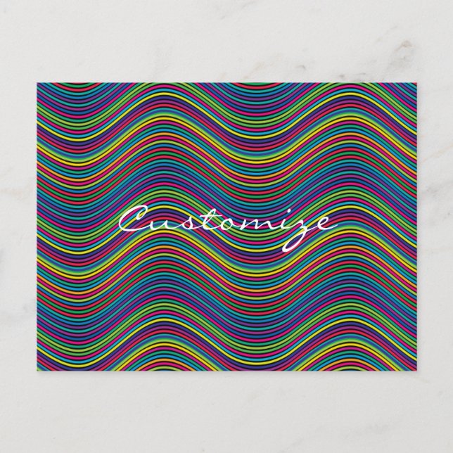 Cool Abstract Wavy line art Thunder_Cove Postcard (Front)