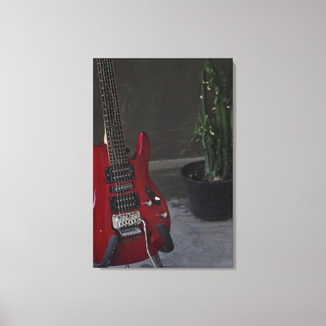 Cool Acoustic Guitar Canvas Print (Front)
