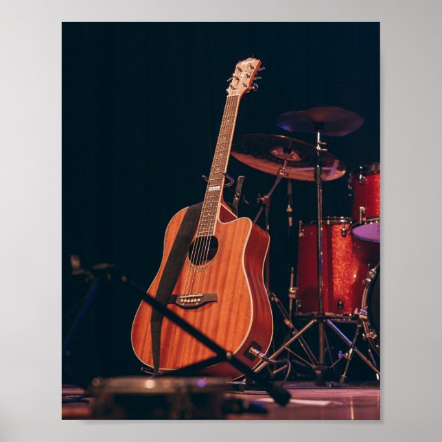 Cool Acoustic Guitar Poster (Front)