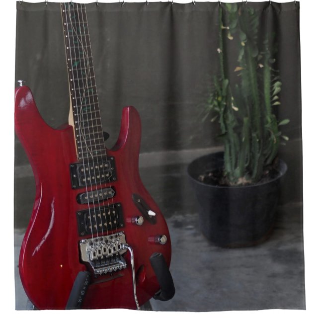 Cool Acoustic Guitar Shower Curtain (Front)