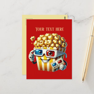 Cool add text popcorn movie postcard