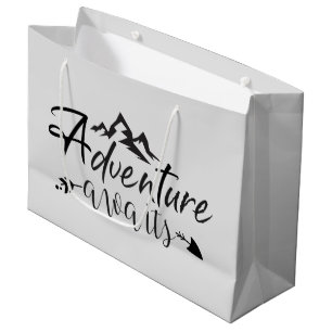 cool adventure awaits word art  large gift bag