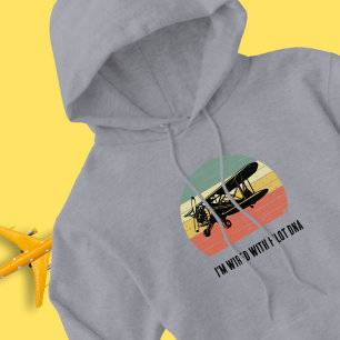 Cool Aeroplane & sunset, Vintage Retro style Simpl Hoodie