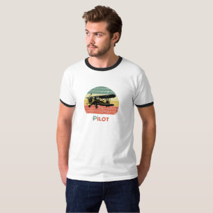 Cool Aeroplane & sunset, Vintage Retro style Simpl T-Shirt