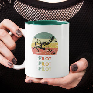 Cool Aeroplane,Vintage Retro Sunset,Simple Aviatio Mug