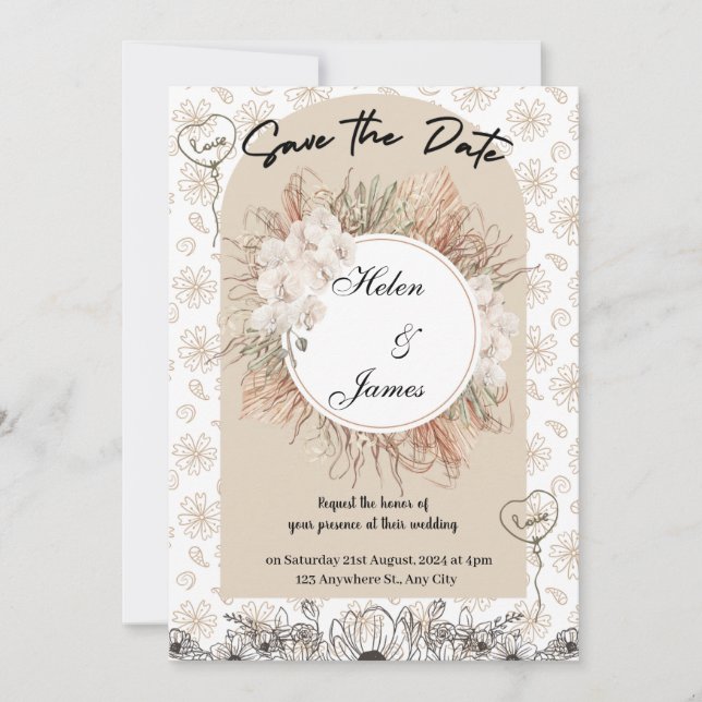 cool aesthetic wedding invitation (Front)