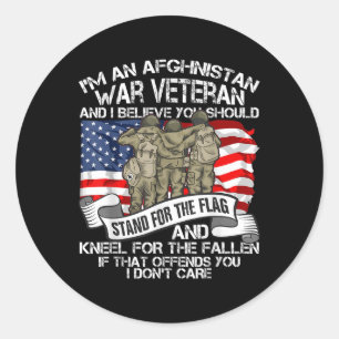 Cool Afghanistan War Veteran Soldier Proud Veteran Classic Round Sticker
