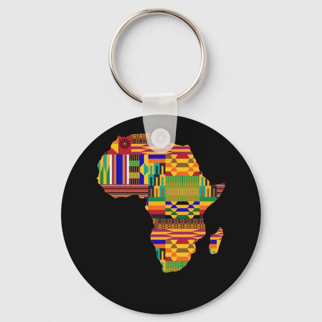 Cool Africa Map Kente Cloth For Wo African Lover Key Ring (Front)