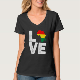 Cool Africa Map Love For Afro Men Women Black Hist T-Shirt