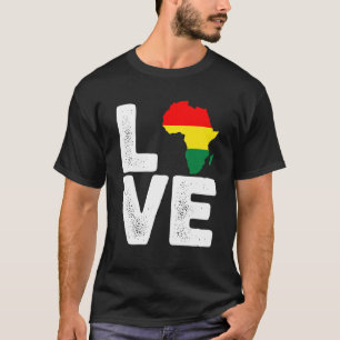 Cool Africa Map Love For Afro Men Women Black Hist T-Shirt