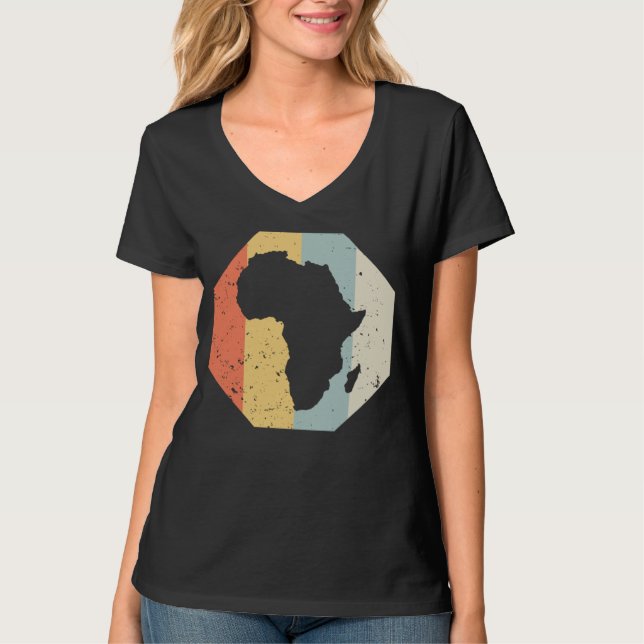 Cool AFRICA WomenMen  Retro African Outline T-Shirt (Front)