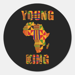 Cool African Kente Art Men Boys Kids African Ameri Classic Round Sticker