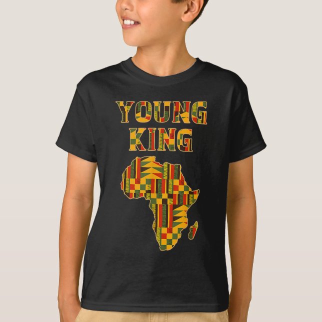 Cool African Kente Art Men Boys Kids African Ameri T-Shirt (Front)