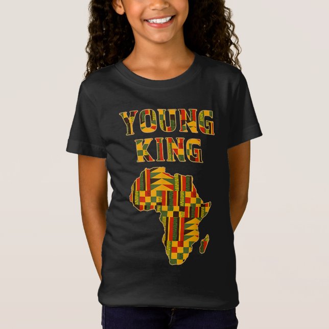 Cool African Kente Art Men Boys Kids African Ameri T-Shirt (Front)