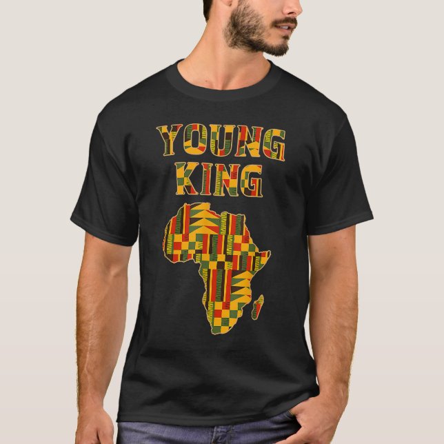 Cool African Kente Art Men Boys Kids African Ameri T-Shirt (Front)