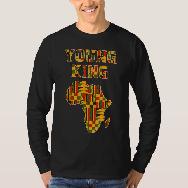 Cool African Kente Art Men Boys Kids African Ameri T-Shirt (Front)