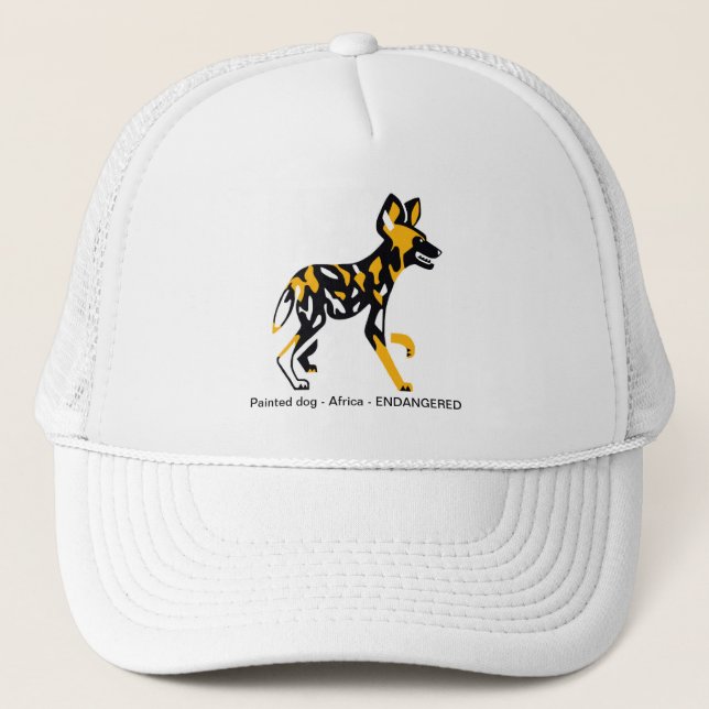 Cool African wild dog - Painted dog - Trucker Hat (Front)