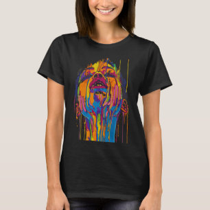 Cool African Woman Afro Colour Painted Face Junete T-Shirt